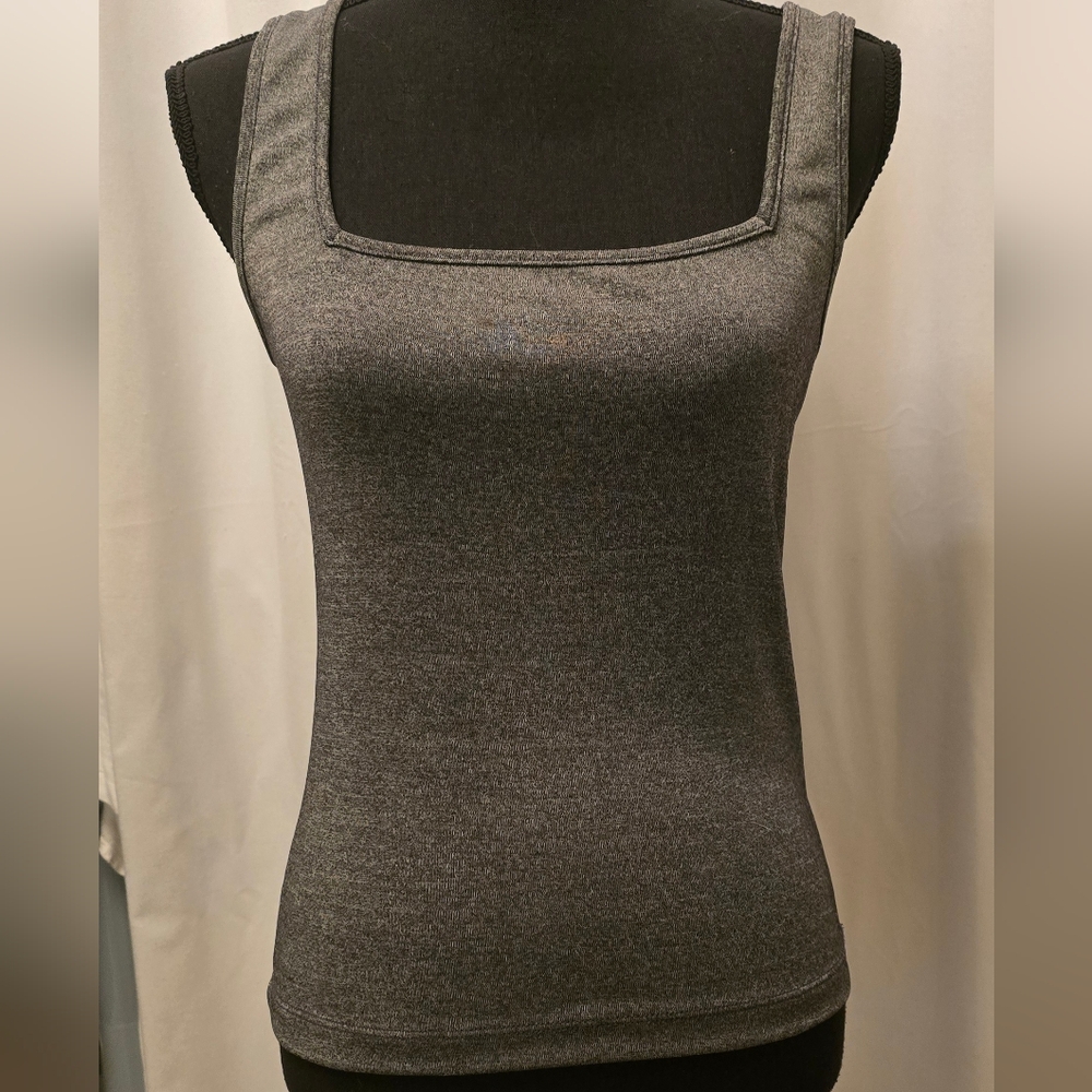 BCBG Charcoal Square Neck Tank Top